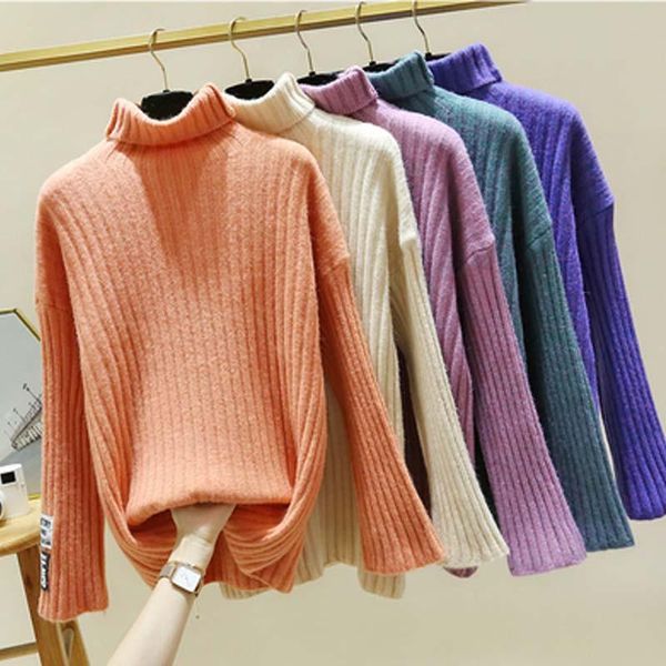 sweaters for women winter clothes turtleneck orange blue knit pullover long sleeve casual korean plus size loose sweaters, White;black
sweaters for women winter clothes turtleneck orange blue knit pullover long sleeve casual korean plus size loose sweaters, White;black
