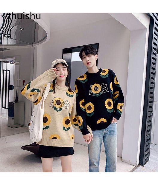 zhuishu lovely men sweater new autumn winter lover print sunflower pullover men's sweater pull homme loose, White;black
zhuishu lovely men sweater new autumn winter lover print sunflower pullover men's sweater pull homme loose, White;black