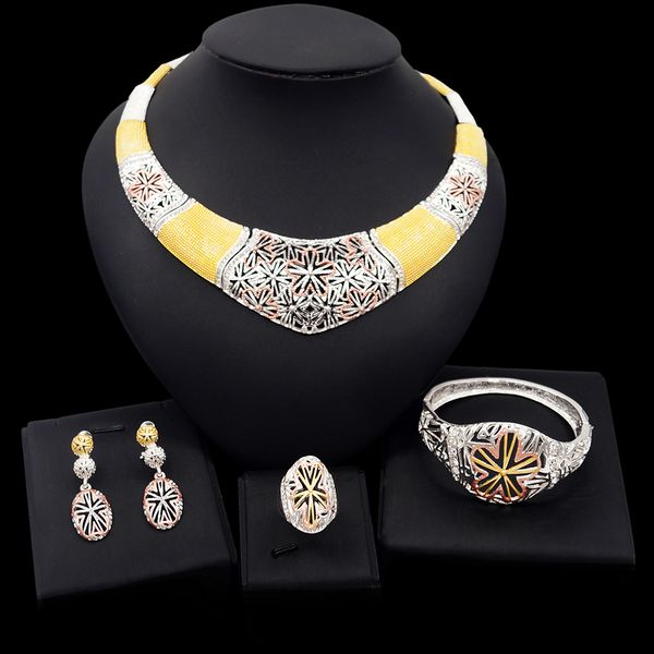 yulaili dubai gold jewelry sets for women nigeria wedding bridal necklace dangle earrings bracelet ring jewelery accessories, Black
yulaili dubai gold jewelry sets for women nigeria wedding bridal necklace dangle earrings bracelet ring jewelery accessories, Black