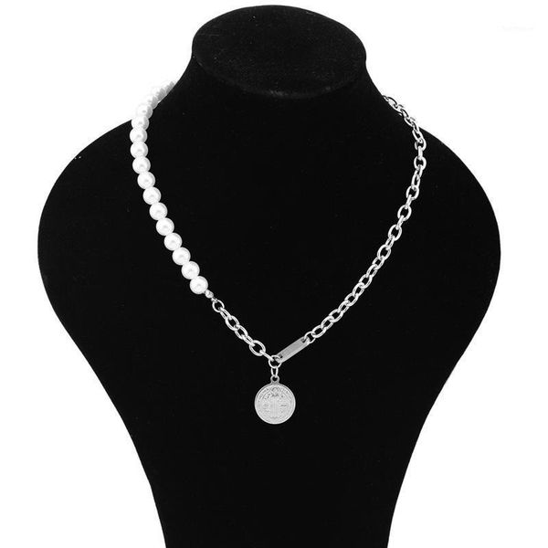 titanium steel asymmetry pearl chain necklace women imitation pearls chain splicing necklace never fade jewelry1, Silver
titanium steel asymmetry pearl chain necklace women imitation pearls chain splicing necklace never fade jewelry1, Silver