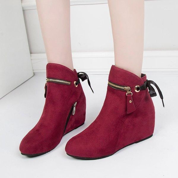 boots round toe suede ankle for women high heel rubber platform wedges 2021 fashion short autumn1, Black
boots round toe suede ankle for women high heel rubber platform wedges 2021 fashion short autumn1, Black