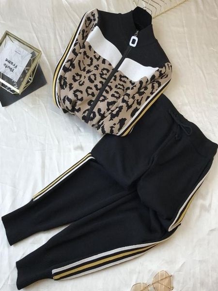 autumn and winter suit 2020 new casual fashion leopard knit 2-piece set women two piece set women, Gray
autumn and winter suit 2020 new casual fashion leopard knit 2-piece set women two piece set women, Gray