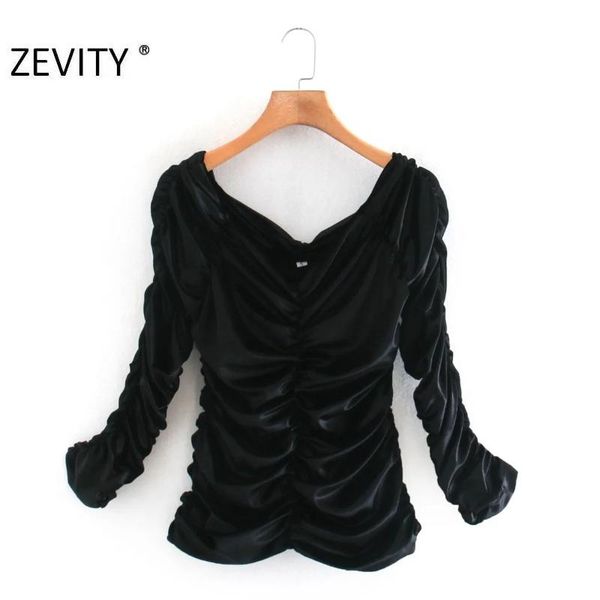 zevity women off shoulder chic black pleated velvet blouse female long sleeve casual slim roupas feminina shirt ls7256, White
zevity women off shoulder chic black pleated velvet blouse female long sleeve casual slim roupas feminina shirt ls7256, White