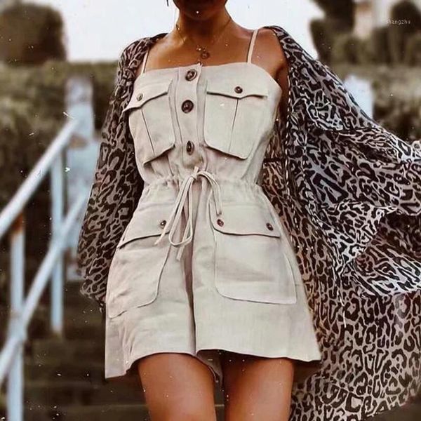 2020 safari style spaghetti strap jumpsuit women open button lacing up bow waist short pants romper cotton linen playsuits1, Black;white
2020 safari style spaghetti strap jumpsuit women open button lacing up bow waist short pants romper cotton linen playsuits1, Black;white