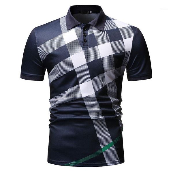 men's polos shirt men short sleeve casual slim fitplaid men1, White;black
men's polos shirt men short sleeve casual slim fitplaid men1, White;black