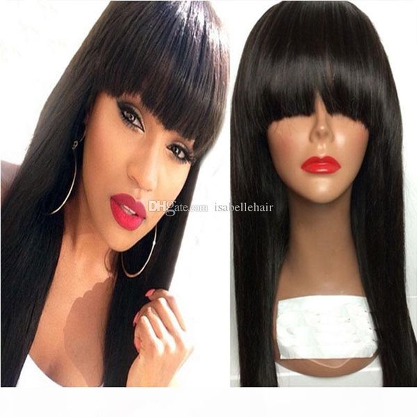 9a human hair wigs with bangs silky straight brazilian full lace wig with baby hair pre plucked virgin human lace front wig, Black;brown
9a human hair wigs with bangs silky straight brazilian full lace wig with baby hair pre plucked virgin human lace front wig, Black;brown