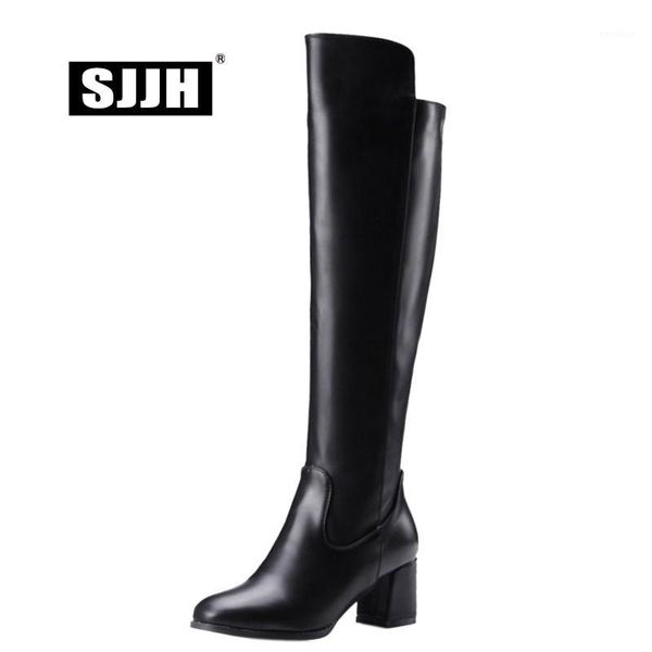 sjjh women knee-high long boots with point toe chunky plush soft pu comfort footwear fashion casual formal shoes large size q2991, Black
sjjh women knee-high long boots with point toe chunky plush soft pu comfort footwear fashion casual formal shoes large size q2991, Black