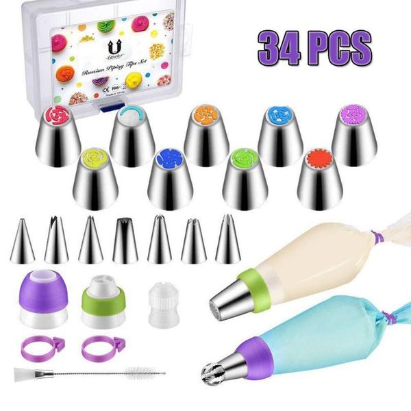 34pcs russian decorating tips set cake nozzles cupcake tips kit with storage box cake decorating tools
34pcs russian decorating tips set cake nozzles cupcake tips kit with storage box cake decorating tools