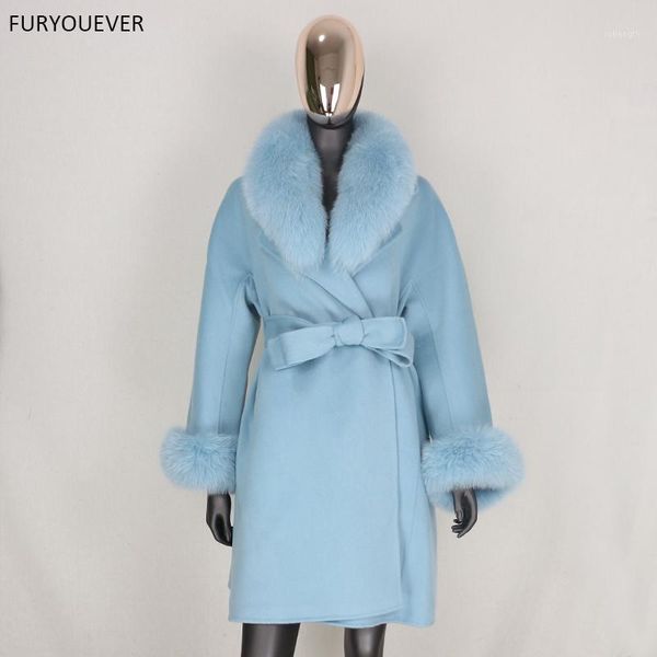furyouever 2020 real fur coat cashmere wool blends long winter jacket women loose natural fur collar cuffs belt outerwear1, Black
furyouever 2020 real fur coat cashmere wool blends long winter jacket women loose natural fur collar cuffs belt outerwear1, Black