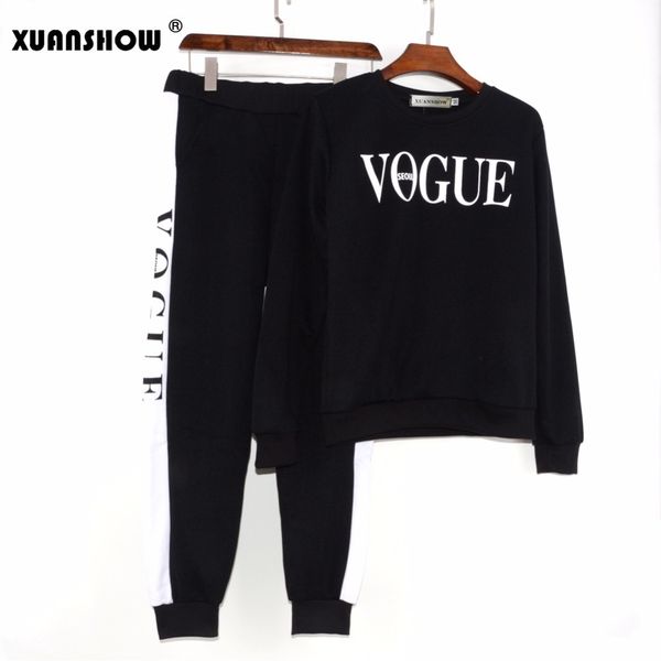 xuanshow autumn winter 2 piece set women vogue letters printed sweatshirt+pants suit tracksuits long sleeve sportswear outfit c1103, Gray
xuanshow autumn winter 2 piece set women vogue letters printed sweatshirt+pants suit tracksuits long sleeve sportswear outfit c1103, Gray
