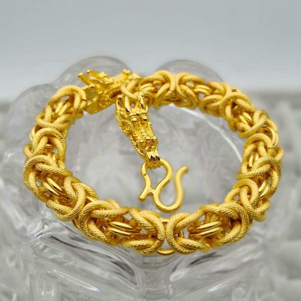 10mm men bracelet chain solid hip hop 18k yellow gold filled dragon punky male jewelry gift 21cm long, Black
10mm men bracelet chain solid hip hop 18k yellow gold filled dragon punky male jewelry gift 21cm long, Black