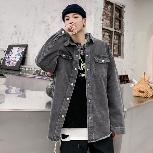 autumn / winter 2020 denim solid color simple loose large trend lazy jacket for men, Black;brown
autumn / winter 2020 denim solid color simple loose large trend lazy jacket for men, Black;brown
