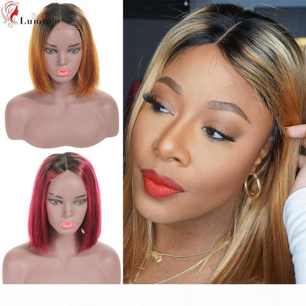 brazilian straight bob wigs 4x4 lace closure wig ombre 1b27 1b30 1b99j available beauty lumina 100% real human hair for women, Black;brown 
brazilian straight bob wigs 4x4 lace closure wig ombre 1b27 1b30 1b99j available beauty lumina 100% real human hair for women, Black;brown