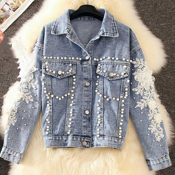 women's jackets 2021 autumn women embroidery three dimensional flowers pearl bead short denim coat woman long sleeve jean jacket, Black;brown
women's jackets 2021 autumn women embroidery three dimensional flowers pearl bead short denim coat woman long sleeve jean jacket, Black;brown