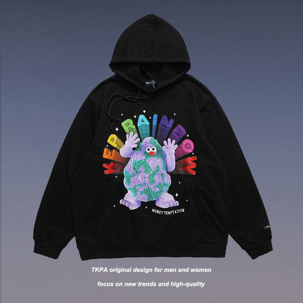 tkpa american street trend cartoon letter printed couple's sweater korean hip hop casual loose sports hoodie, Black
tkpa american street trend cartoon letter printed couple's sweater korean hip hop casual loose sports hoodie, Black