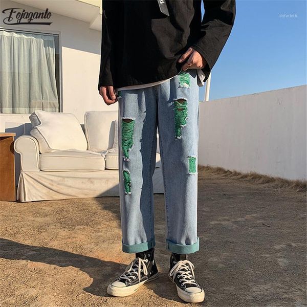 fojaganto spring new jeans men fashion brand men's straight casual denim pants high street trend ripped jeans male1, Blue
fojaganto spring new jeans men fashion brand men's straight casual denim pants high street trend ripped jeans male1, Blue