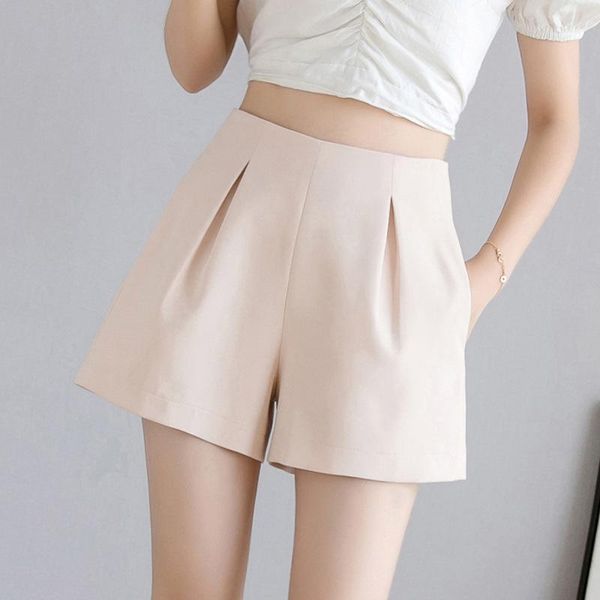 summer shorts for women chiffon solid high waist wide leg short pants black zip up pockets shorts female short trousers dk60591, White;black
summer shorts for women chiffon solid high waist wide leg short pants black zip up pockets shorts female short trousers dk60591, White;black