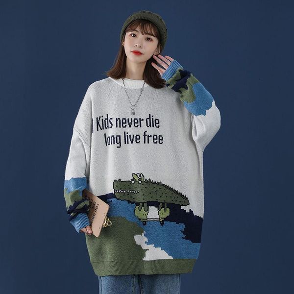 2020 осень и зима новый корейский versionof thedinosaurcartoon вокруг шеи печати унисекс coupleloose свежий повседневный пуловер свитер, White;black
2020 осень и зима новый корейский versionof thedinosaurcartoon вокруг шеи печати унисекс coupleloose свежий повседневный пуловер свитер, White;black