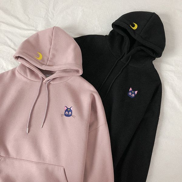 paris girl embroidered moon cat pink hoodies women kawaii korean style loose sweatshirt hooded pullovers y1109, Black
paris girl embroidered moon cat pink hoodies women kawaii korean style loose sweatshirt hooded pullovers y1109, Black