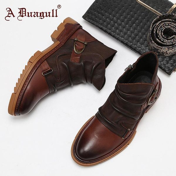 leather boots autumn/winter style high men's shoes british retro style side zipper leather boots ankle overalls1, Black
leather boots autumn/winter style high men's shoes british retro style side zipper leather boots ankle overalls1, Black