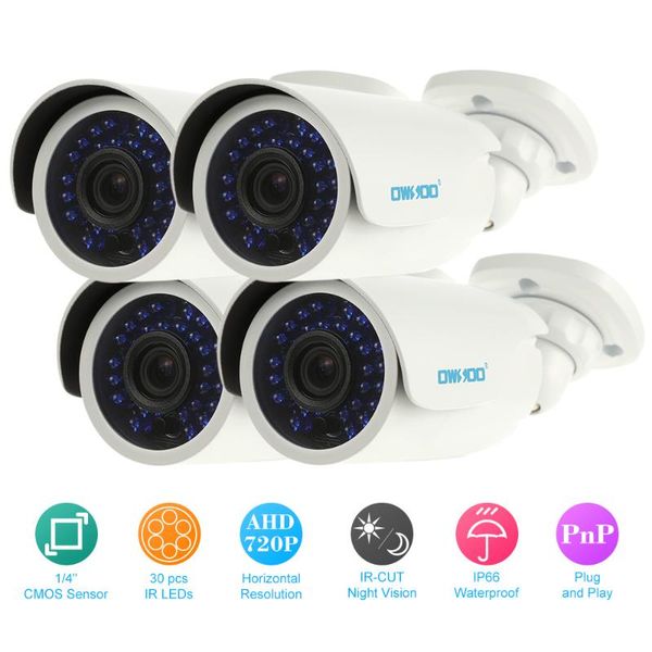owsoo 4pcs ahd 720p 1500tvl security cctv camera + 4*60ft surveillance cable outdoor weatherproof ir-cut night view
owsoo 4pcs ahd 720p 1500tvl security cctv camera + 4*60ft surveillance cable outdoor weatherproof ir-cut night view