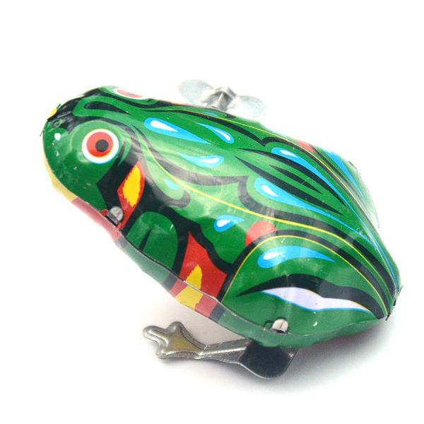 Retro Vintage Metal Wind-up Jumping Frog Clockwork Tin Toys Mini Pull Back Jumping Frog Wind Up Toy For Child Boys