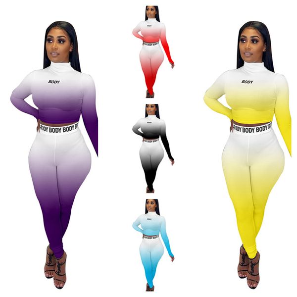 body women's letters printing tracksuit long sleeve tees + leggings pants two-piece clothes suit casual sportwear s-xxl g20102, White
body women's letters printing tracksuit long sleeve tees + leggings pants two-piece clothes suit casual sportwear s-xxl g20102, White