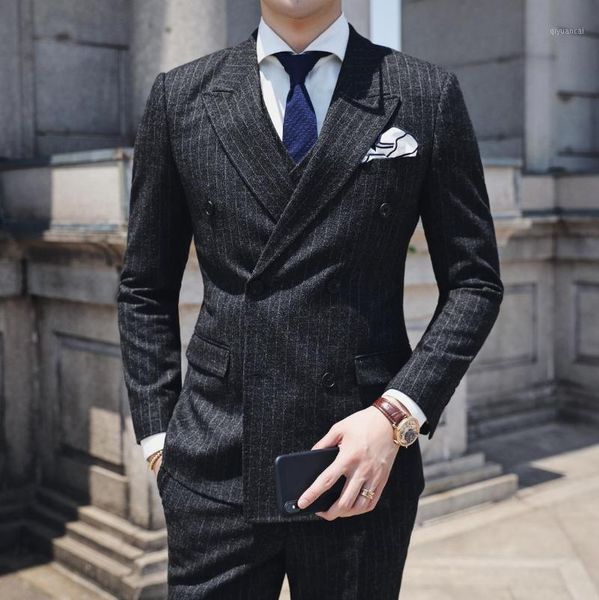 double breasted suits mens striped wedding suits for mens business formal vestidos hombre para matrimonio moda masculina1, White;black
double breasted suits mens striped wedding suits for mens business formal vestidos hombre para matrimonio moda masculina1, White;black