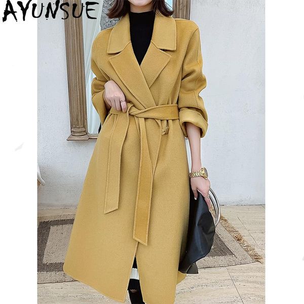 women's wool & blends ayunsue 100% coat winter jacket women clothes 2021 double side woolen female korean windbreaker manteau femme my4, Black
women's wool & blends ayunsue 100% coat winter jacket women clothes 2021 double side woolen female korean windbreaker manteau femme my4, Black