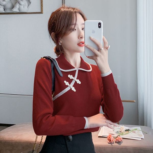 2021 women's base shirt fall winter retro buckle plate contrast age reduction doll sweater iv3h, White;black
2021 women's base shirt fall winter retro buckle plate contrast age reduction doll sweater iv3h, White;black
