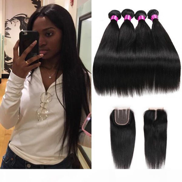straight peruvian hair with closure 3 4 bundles with closure grade 8a virgin hair extensions unprocessed human hair lace closure, Black
straight peruvian hair with closure 3 4 bundles with closure grade 8a virgin hair extensions unprocessed human hair lace closure, Black