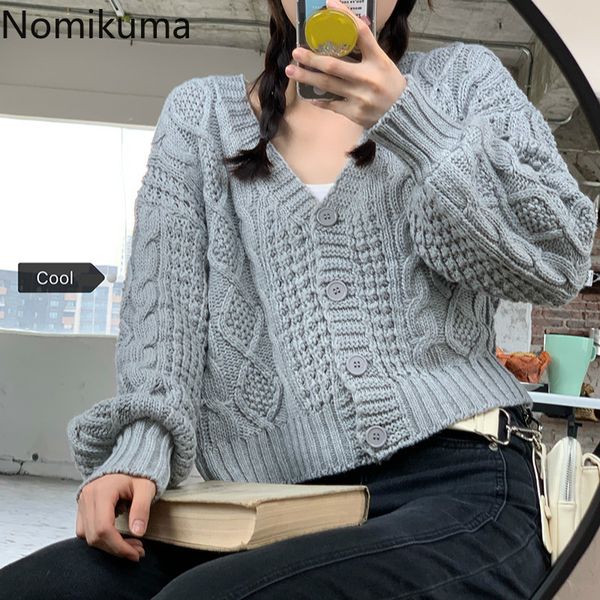 nomikuma korean twisted sweater coat causal v-neck long sleeve short knitted jacket 2020 autumn winter knitwear cardigans 6c531, White;black
nomikuma korean twisted sweater coat causal v-neck long sleeve short knitted jacket 2020 autumn winter knitwear cardigans 6c531, White;black