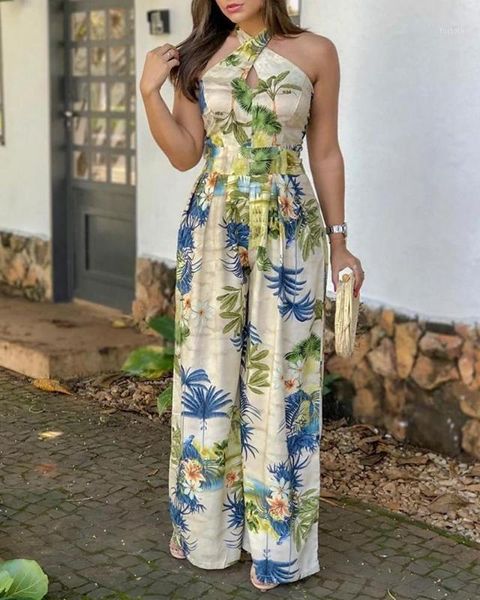crisscross halter tropical print jumpsuits women wide leg romper elegant summer outfits party evening1, Black;white
crisscross halter tropical print jumpsuits women wide leg romper elegant summer outfits party evening1, Black;white