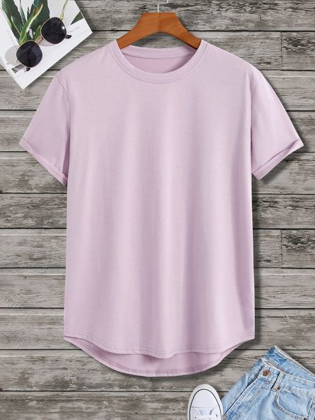 men curved hem tee n2nj#, White;black
