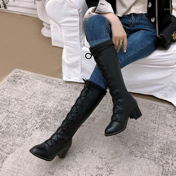 mkkhou fashion knee-length boots women new winter black cross-lace plus velvet warm leather boots large size 34-481
mkkhou fashion knee-length boots women new winter black cross-lace plus velvet warm leather boots large size 34-481