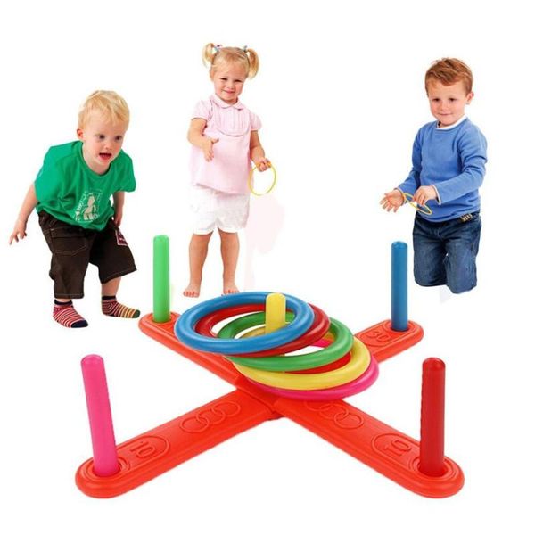 2020 new hoop ring toss plastic ring toss quoits garden game pool toy outdoor fun set toys for children kids gift zxh