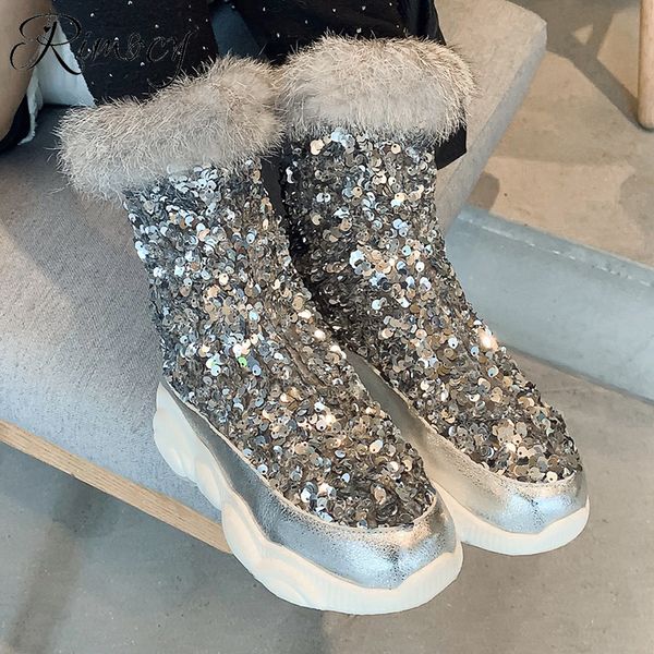 rimocy fashion womens glitter boots winter fur collar warm plush sequins silver snow boots women zip up soft platform ankle boot 201031, Black
rimocy fashion womens glitter boots winter fur collar warm plush sequins silver snow boots women zip up soft platform ankle boot 201031, Black
