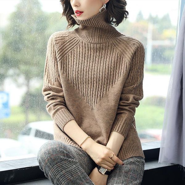 woman turtleneck khaki color woman winter thickening lazy sweater pullover loose long sleeve female1, White;black
woman turtleneck khaki color woman winter thickening lazy sweater pullover loose long sleeve female1, White;black