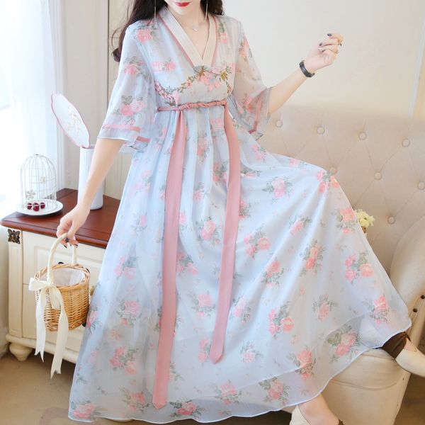 2020 summer new improved skirt big skirt hanfu women's chinese style small fresh fairy print medium length big swing dress xzxzm, Black;gray
2020 summer new improved skirt big skirt hanfu women's chinese style small fresh fairy print medium length big swing dress xzxzm, Black;gray