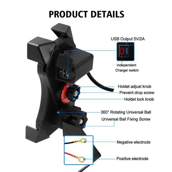 360 degree waterproof 12v motorcycle rear-view mirror cell phone mount holder stand with usb charger for iphone 6/7/8 plus xr
360 degree waterproof 12v motorcycle rear-view mirror cell phone mount holder stand with usb charger for iphone 6/7/8 plus xr