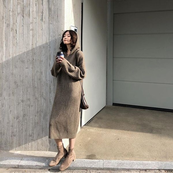 new autumn sweater women dress winter long sleeve sweater knitted dresses long loose maxi oversize dresses knitting robe vestido, White;black
new autumn sweater women dress winter long sleeve sweater knitted dresses long loose maxi oversize dresses knitting robe vestido, White;black
