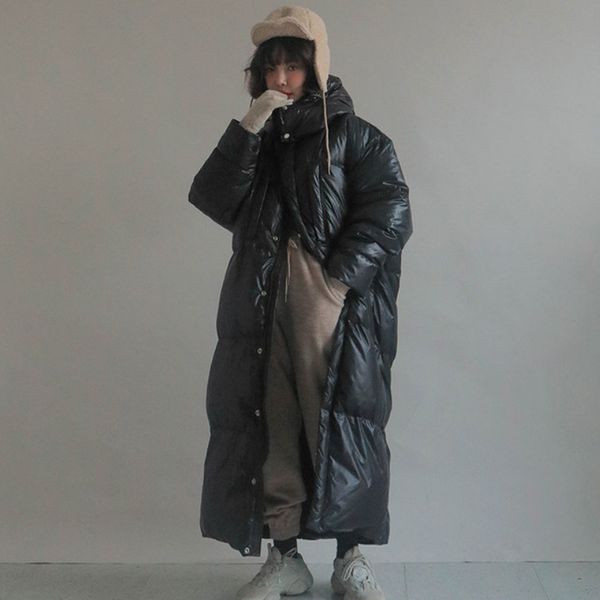 women's winter jacket korean-style loose padded down long cotton over coat-veste d'hiver pour femme, Black
women's winter jacket korean-style loose padded down long cotton over coat-veste d'hiver pour femme, Black
