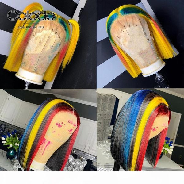 colodo rainbow color bob wig brazilian remy yellow lace front human hair wigs pre plucked full lace wigs for women, Black;brown
colodo rainbow color bob wig brazilian remy yellow lace front human hair wigs pre plucked full lace wigs for women, Black;brown