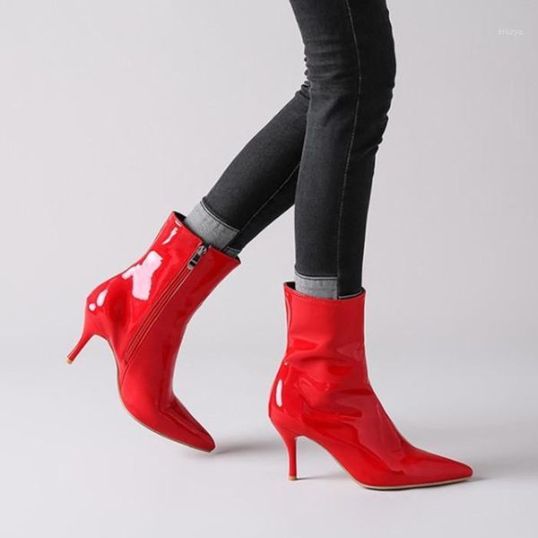 pxelena large size 34-43 women patent leather ankle boots stiletto high heels bridal wedding party date office lady shoes white1, Black
pxelena large size 34-43 women patent leather ankle boots stiletto high heels bridal wedding party date office lady shoes white1, Black