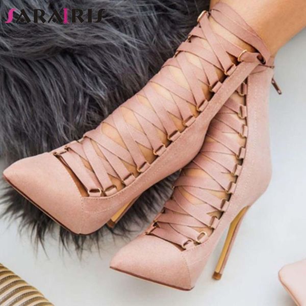 boots sarairis brand female autumn party fashion ankle women pointed toe thin high heels lace up shoes woman, Black
boots sarairis brand female autumn party fashion ankle women pointed toe thin high heels lace up shoes woman, Black