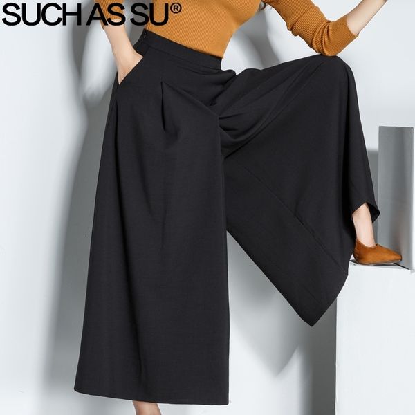 such as su autumn winter ankle-length trousers for women black high waist wide leg pants s-3xl size loose office lady pants y200114, Black;white
such as su autumn winter ankle-length trousers for women black high waist wide leg pants s-3xl size loose office lady pants y200114, Black;white