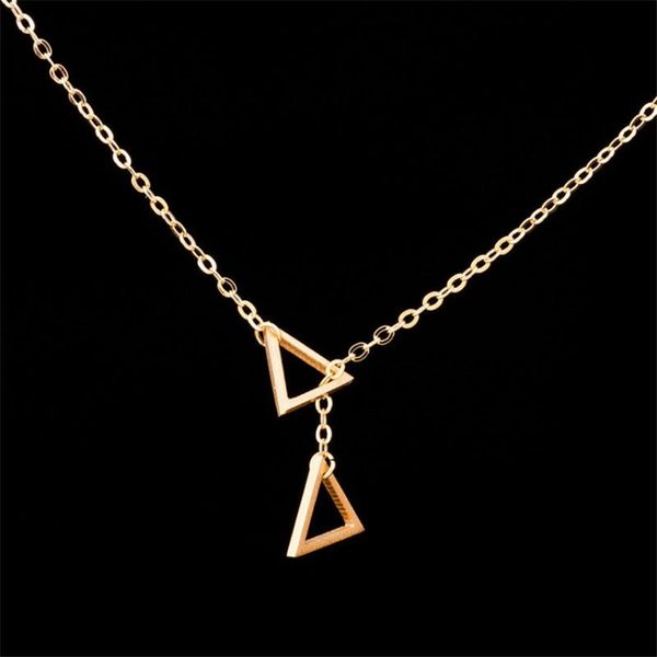 stainless steel chain collier gold color triangle lariat necklaces & pendants vintage geometric collares women jewelry, Silver
stainless steel chain collier gold color triangle lariat necklaces & pendants vintage geometric collares women jewelry, Silver