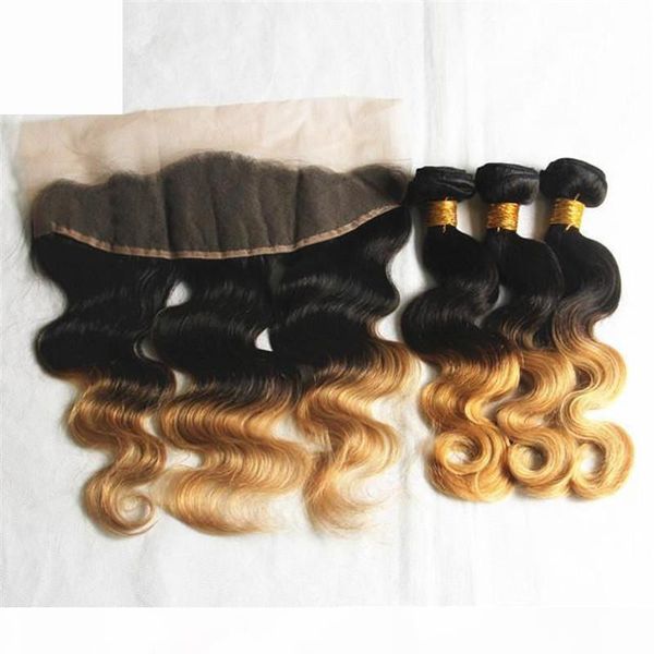 ombre human hair extensions virgin peruvian three tone brown blonde 1b 4 27# ombre hair weave bundles with ear to ear lace frontal, Black;brown 
ombre human hair extensions virgin peruvian three tone brown blonde 1b 4 27# ombre hair weave bundles with ear to ear lace frontal, Black;brown