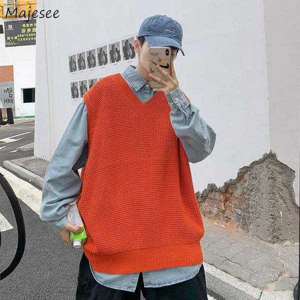 sweater vest men v-neck autumn-winter solid knitted korean-style loose sweaters pleated bf leisure all-match sleeveless ulzzang, Black;white
sweater vest men v-neck autumn-winter solid knitted korean-style loose sweaters pleated bf leisure all-match sleeveless ulzzang, Black;white