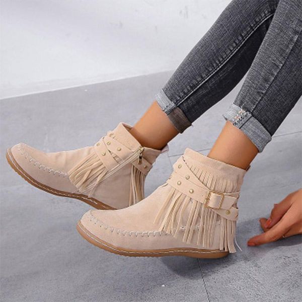 ankle women vintage boots women's tassel rivet boots ladies sewing round toe flat female fashion zip solid shoes big size 43, Black
ankle women vintage boots women's tassel rivet boots ladies sewing round toe flat female fashion zip solid shoes big size 43, Black